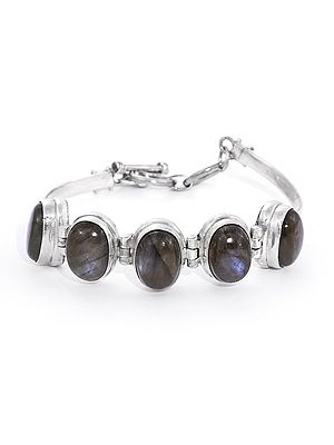 Designer Sterling Silver Bracelet with Gemstone