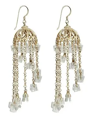 Golden Coloured Sterling Silver Earring