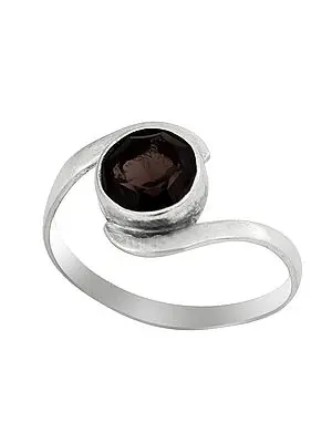 Sterling Silver Ring Smoky Quartz Stone
