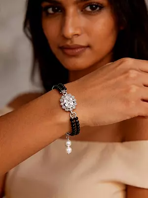 Stylish Oval Cubic Zirconia Mangalsutra Bracelet