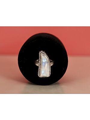 Sterling Silver Ring with Rainbow Moonstone