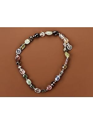 Pretty Sterling Silver Bracelet with Multiple Gemstones