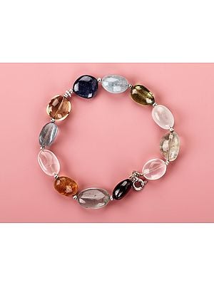 Sterling Silver Bracelet with Multiple Gemstone