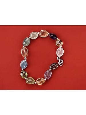 Sterling Silver Bracelet with Multiple Gemstones