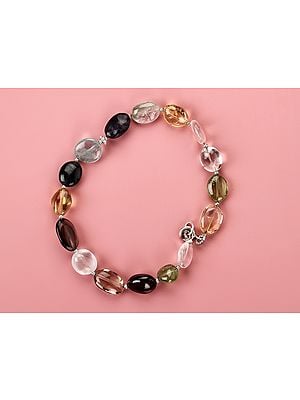 Beautiful Sterling Silver Bracelet with Multiple Gemstones
