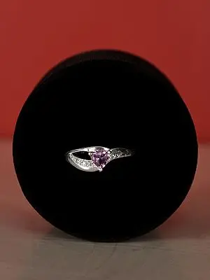 Triangular Amethyst Sterling Silver Ring