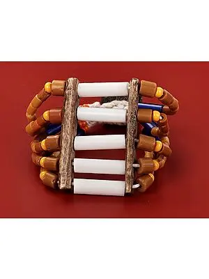 Naga Bracelet with Brown and Blue Beads