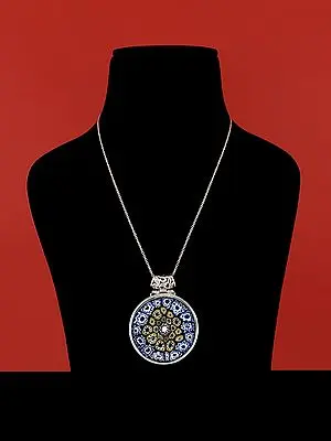 Millefiori Glass Pendant | Sterling Silver Jewelry