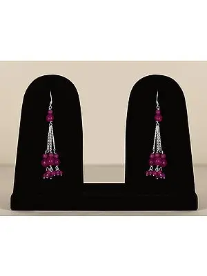 Beautiful Sterling Silver Ruby Dangle Earring