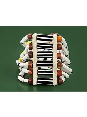 Naga Bracelet with Black and White Beads | Tribal Jewellery