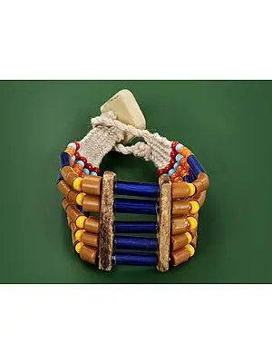 Naga Bracelet with Brown, Blue and Orange Beads