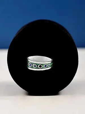 Sterling Silver Ring with Floral and Heart Design