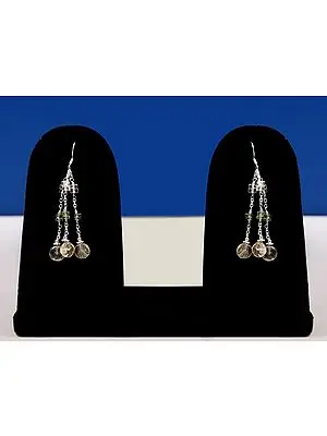Sterling Silver Chandelier Earrings with Gemstone