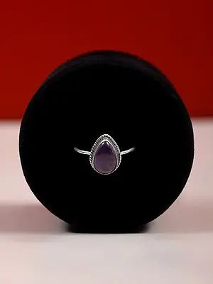 Teardrop Shape Sterling Silver Ring with Gemstone