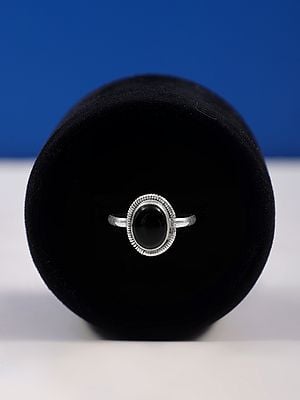 Designer Sterling Silver Ring with Oval Shape Gemstone