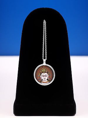 Tibetan Buddha Sterling Silver Pendant