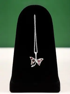 Faceted Pink Tourmaline Butterfly Pendant