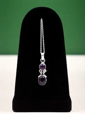 Vintage Style Sterling Silver Pendant with Amethyst Gemstone