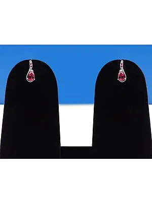 Beautiful Sterling Silver Earring with Ruby Stone