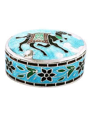 Camel and Floral Design Sterling Silver Box