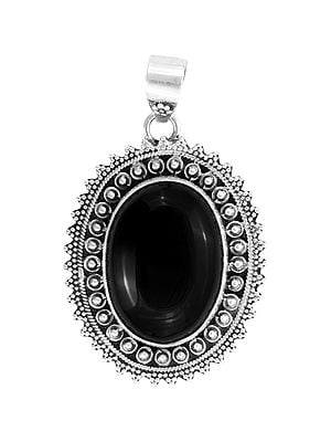 Designer Sterling Silver Pendant with Black Onyx Gemstone
