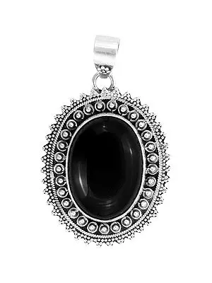 Designer Sterling Silver Pendant with Black Onyx Gemstone