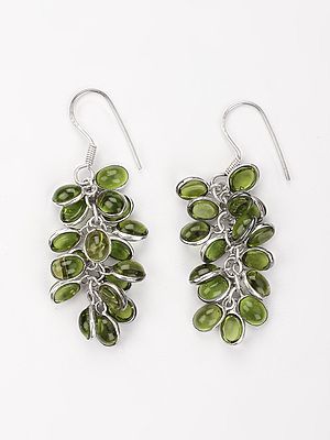 Sterling Silver Bunch Earring with Peridot Gemstone