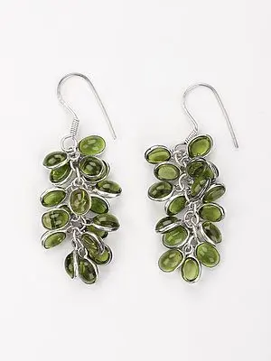 Sterling Silver Bunch Earring with Peridot Gemstone