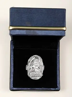 Tibetan Manjushri Bodhisattva Sterling Silver Ring