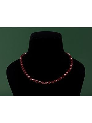 Faux Ruby Beaded Necklace