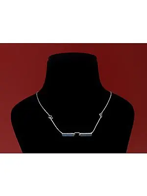Narrow Rectangular Sunglasses Design Sterling Silver Necklace