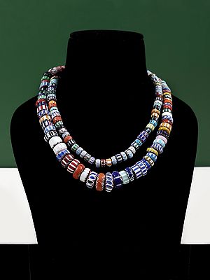 Antique African Trade Colorful Beads Necklace