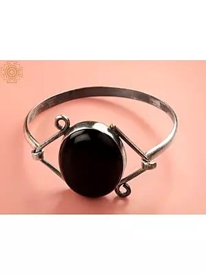 Oval Shape Black Onyx Sterling Silver Bracelet