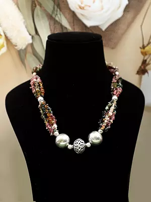 Watermelon Tourmaline Chips Necklace