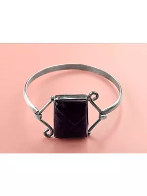 Sterling Silver Rectangular Shape Amethyst Bracelet