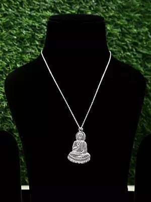 Sterling Silver Buddha on Lotus Pendant