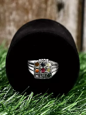 Navratna Sterling Silver Ring