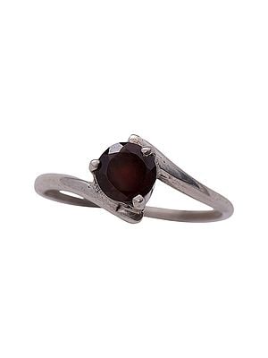 Small Sterling Silver Ring with Gemstone