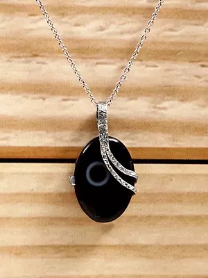 Sterling Silver Pendant with Black Onyx Stone