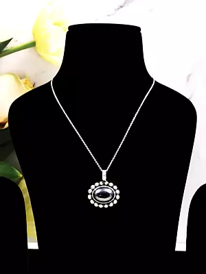Sterling Silver Pendant with Hematite Stone