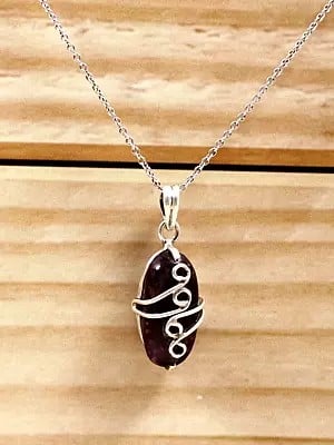 Sterling Silver Pendant with Purple Chlorite Stone