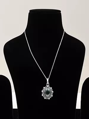Oval Cut Hematite Stone Pendant