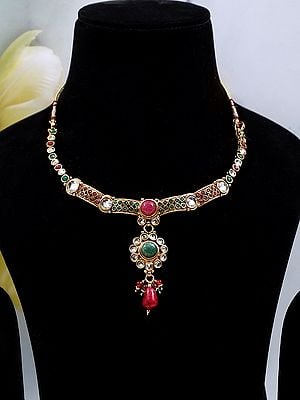 Multi Stone Fashion Necklace