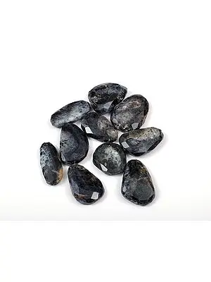 Faceted Flat Grey Moonstone Tumbles (Price of 1 String)