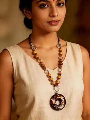 Wooden Long Necklace | Indian Fashion Jewelry