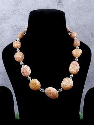 Sterling Silver Necklace with Palm Stones