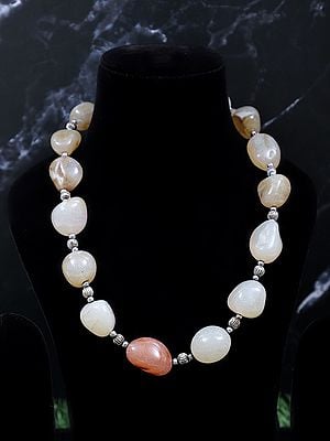 Chalcedony Beads Necklace | Chalcedony Gemstone Jewelry