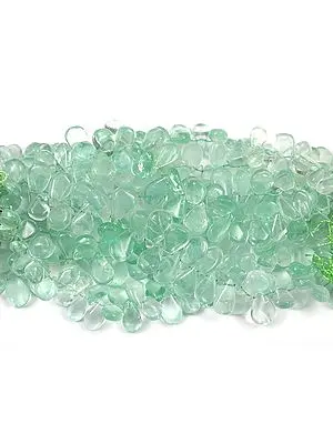 Green Chalcedony Plain Briolette (Price of 1 String)