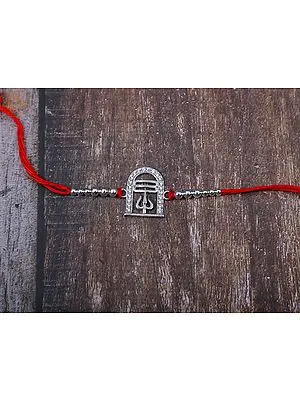 92.5% Sterling Silver Trishul Tripundra Rakhi