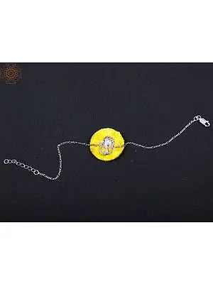 92.5% Sterling Silver Om Ganesha Rakhi Bracelet
